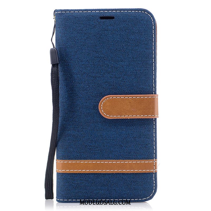 Huawei Y5 2018 Etui Cover Lædertaske Tegnebog Beskyttelse Denim