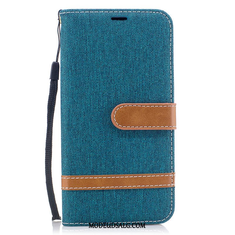 Huawei Y5 2018 Etui Cover Lædertaske Tegnebog Beskyttelse Denim