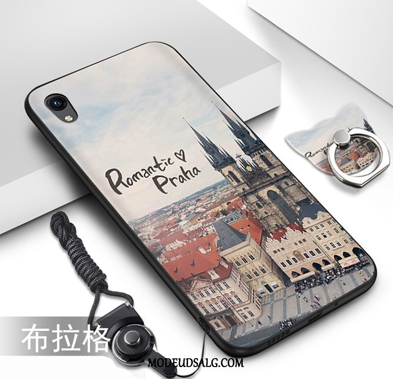 Huawei Y5 2019 Etui / Cover Blød Sort Malet Hængende Ornamenter