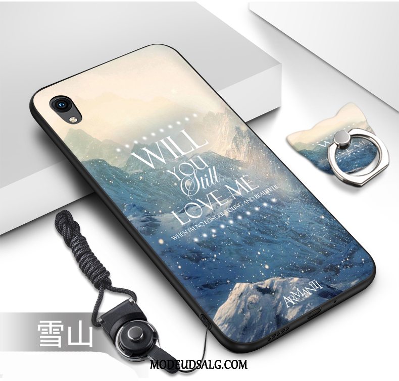 Huawei Y5 2019 Etui / Cover Blød Sort Malet Hængende Ornamenter