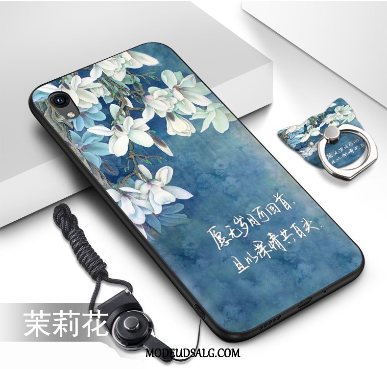 Huawei Y5 2019 Etui / Cover Blød Sort Malet Hængende Ornamenter