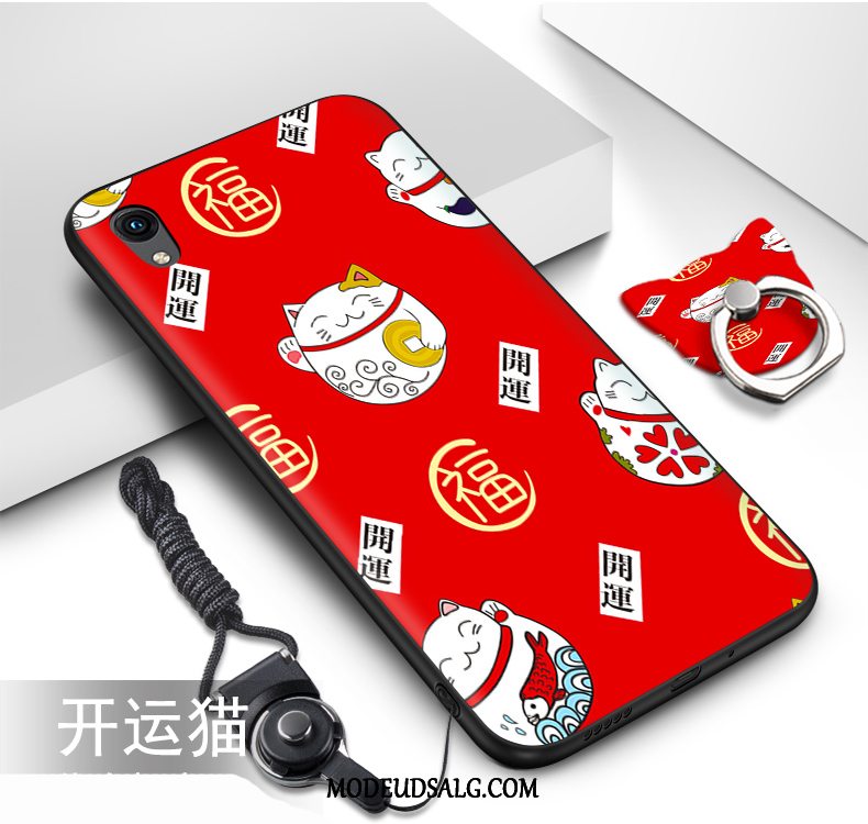 Huawei Y5 2019 Etui / Cover Blød Sort Malet Hængende Ornamenter