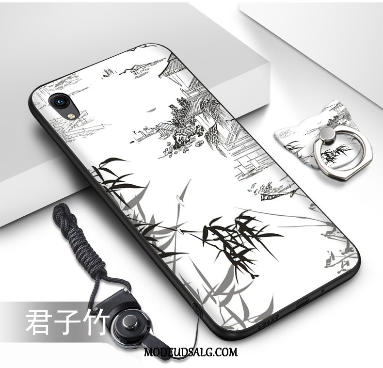 Huawei Y5 2019 Etui / Cover Blød Sort Malet Hængende Ornamenter