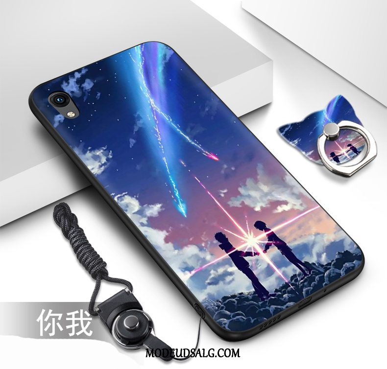 Huawei Y5 2019 Etui / Cover Blød Sort Malet Hængende Ornamenter