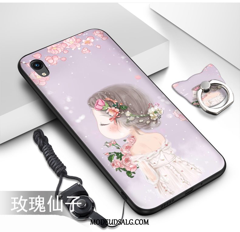 Huawei Y5 2019 Etui / Cover Blød Sort Malet Hængende Ornamenter