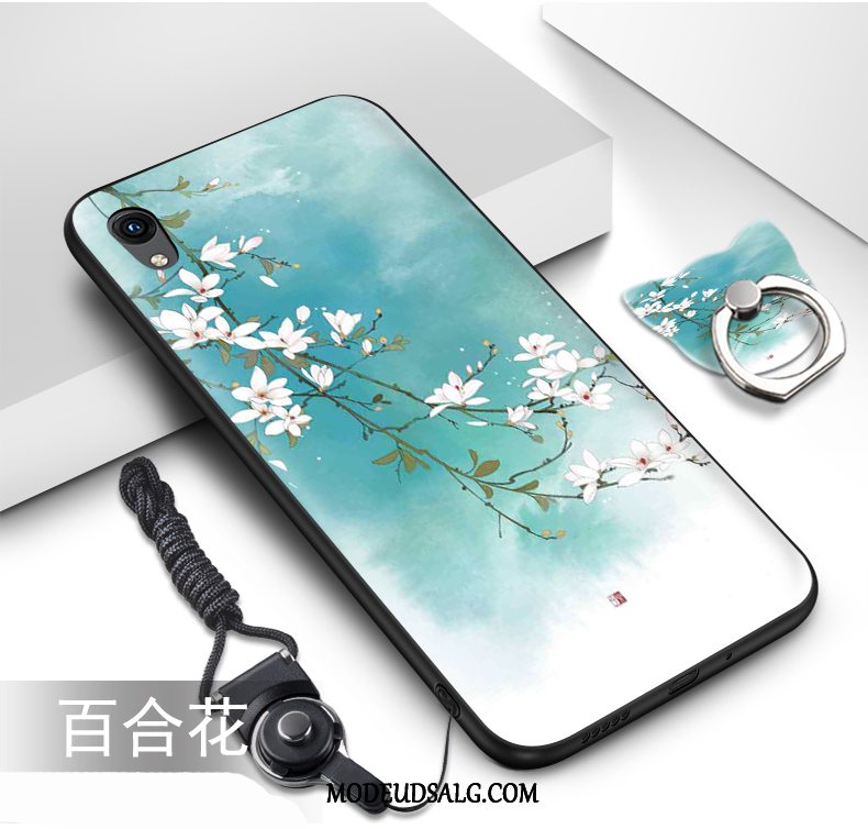 Huawei Y5 2019 Etui / Cover Blød Sort Malet Hængende Ornamenter