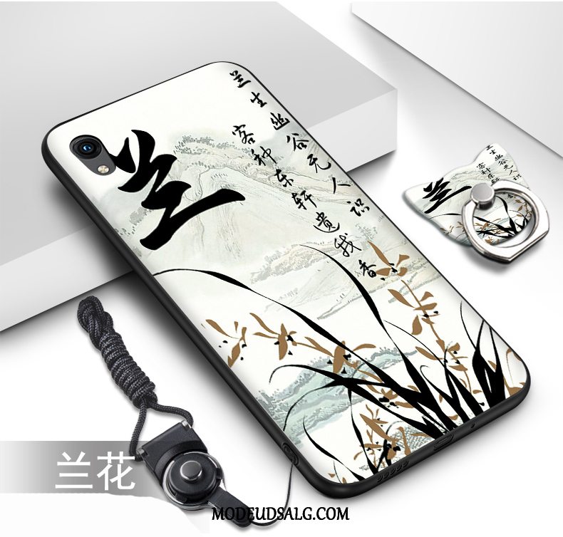 Huawei Y5 2019 Etui / Cover Blød Sort Malet Hængende Ornamenter