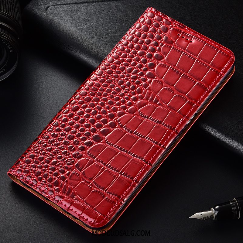 Huawei Y5 2019 Etui / Cover Lædertaske Rød Ægte Læder