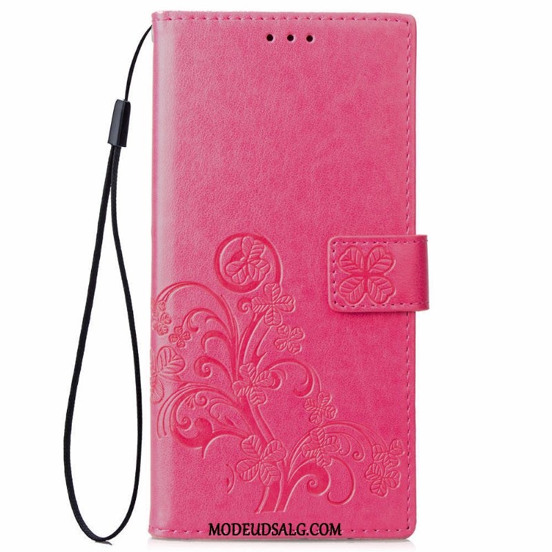 Huawei Y6 2018 Etui / Cover Beskyttelse Lilla Lædertaske Tegnebog Prægning