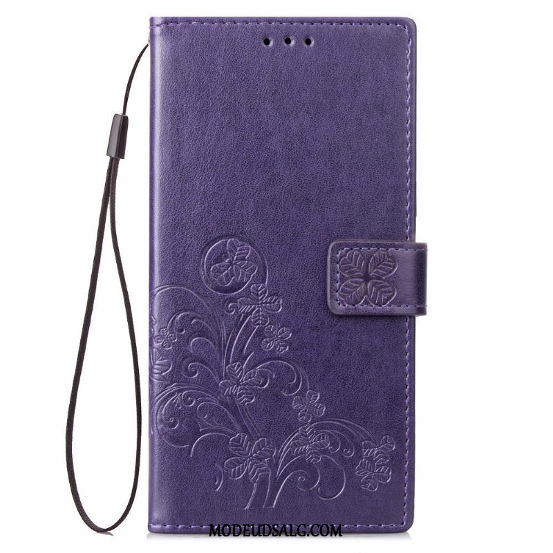 Huawei Y6 2018 Etui / Cover Beskyttelse Lilla Lædertaske Tegnebog Prægning