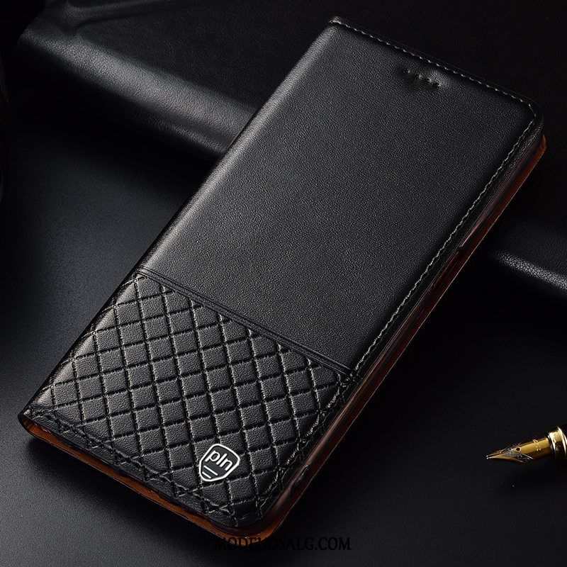 Huawei Y6 2018 Etui Gul Ægte Læder Beskyttelse Høj Cover