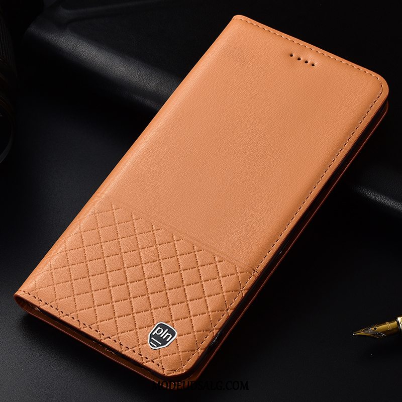 Huawei Y6 2018 Etui Gul Ægte Læder Beskyttelse Høj Cover