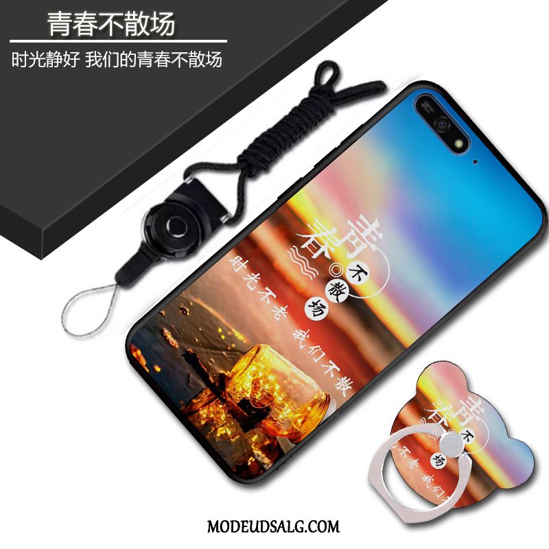 Huawei Y6 2018 Etui Sort Blød Cover Trend Hængende Ornamenter