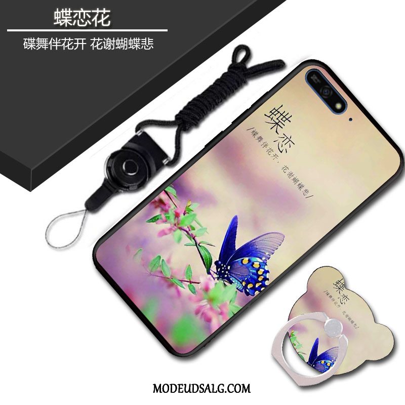 Huawei Y6 2018 Etui Sort Blød Cover Trend Hængende Ornamenter