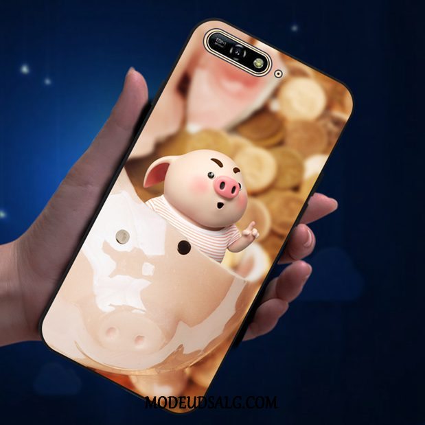 Huawei Y6 2018 Etui Trend Mønster Tilpas Lyserød Smuk