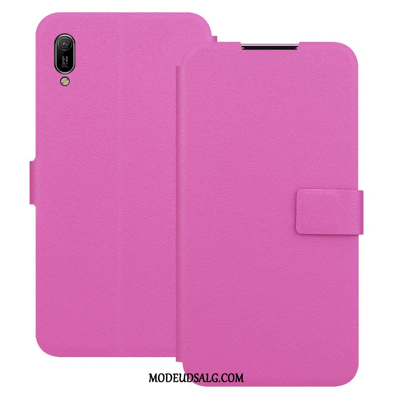 Huawei Y6 2019 Etui / Cover Anti-fald Magnetisk Spænde Folio Blød Sort