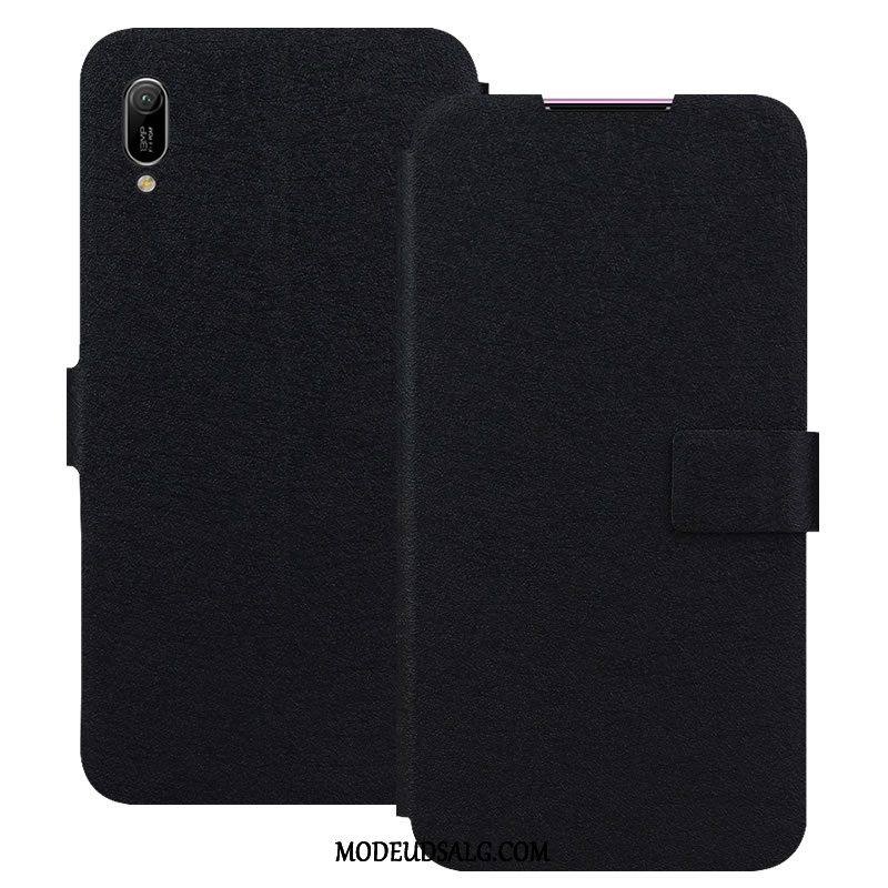 Huawei Y6 2019 Etui / Cover Anti-fald Magnetisk Spænde Folio Blød Sort