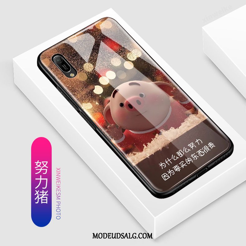 Huawei Y6 2019 Etui / Cover Hård Cartoon Smuk Rød Nubuck