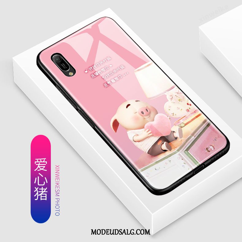 Huawei Y6 2019 Etui / Cover Hård Cartoon Smuk Rød Nubuck