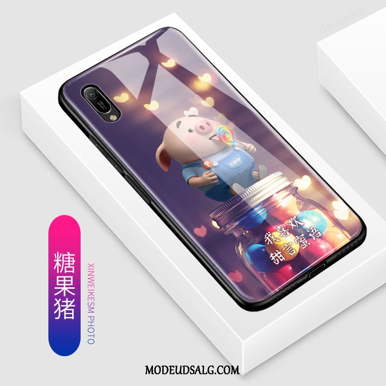 Huawei Y6 2019 Etui / Cover Hård Cartoon Smuk Rød Nubuck