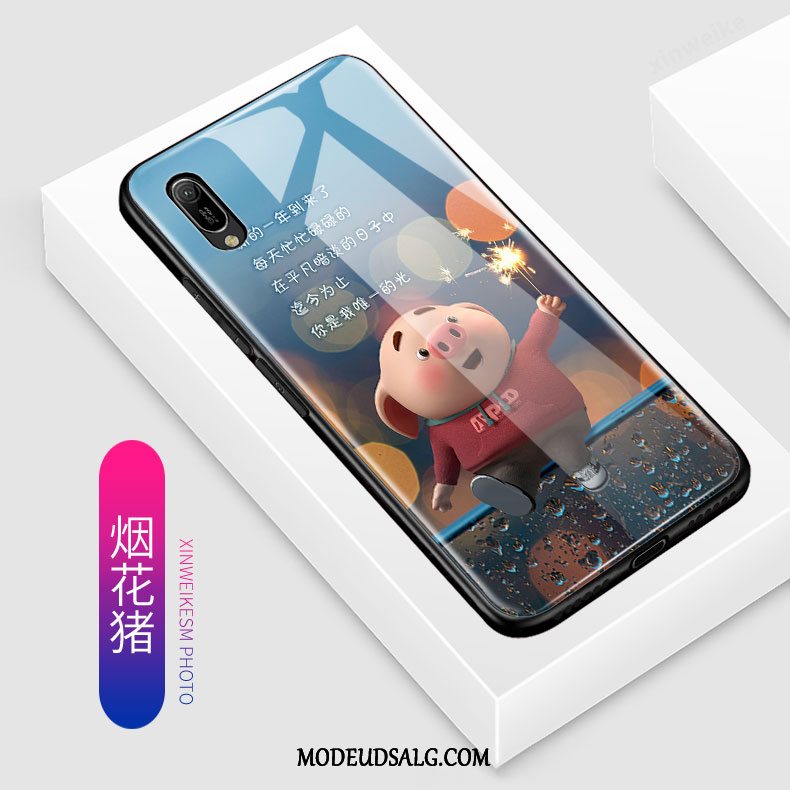 Huawei Y6 2019 Etui / Cover Hård Cartoon Smuk Rød Nubuck