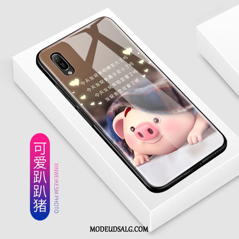 Huawei Y6 2019 Etui / Cover Hård Cartoon Smuk Rød Nubuck