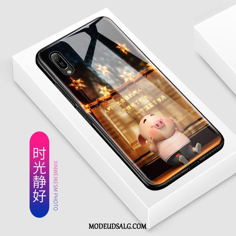 Huawei Y6 2019 Etui / Cover Hård Cartoon Smuk Rød Nubuck