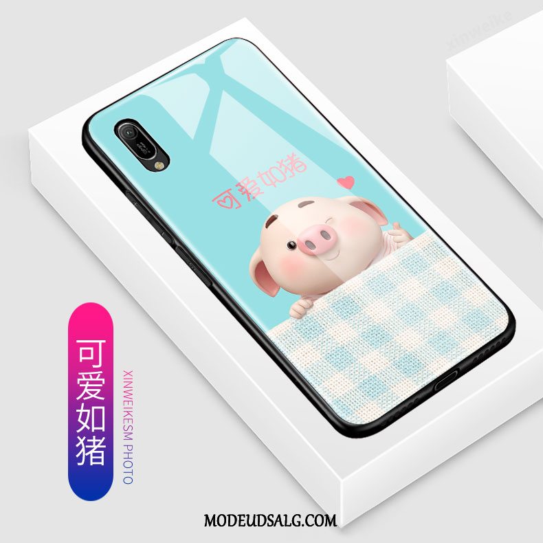 Huawei Y6 2019 Etui / Cover Hård Cartoon Smuk Rød Nubuck