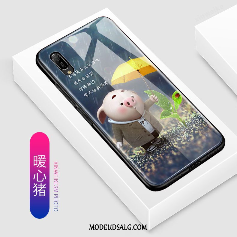 Huawei Y6 2019 Etui / Cover Hård Cartoon Smuk Rød Nubuck