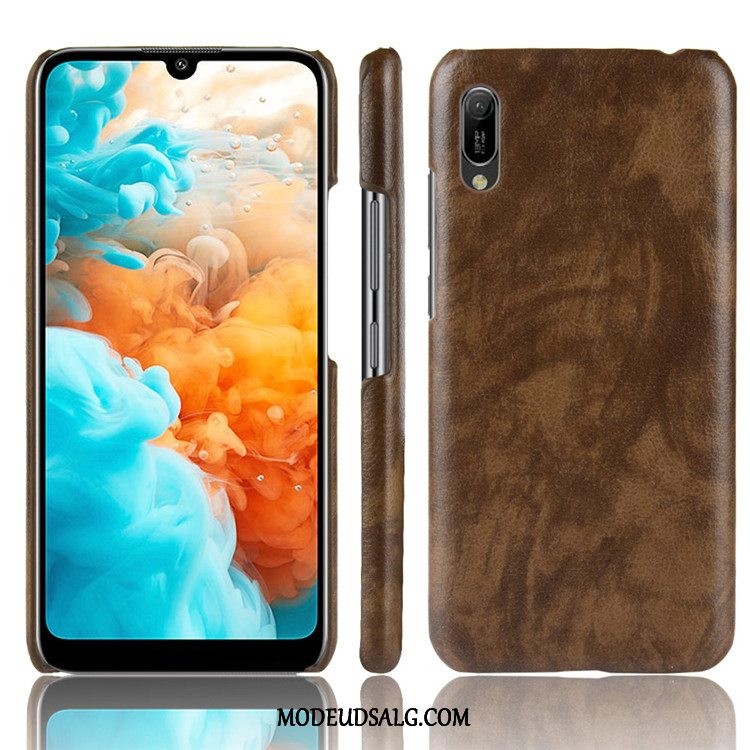 Huawei Y6 2019 Etui Læder Beskyttelse Litchi Cover Mønster