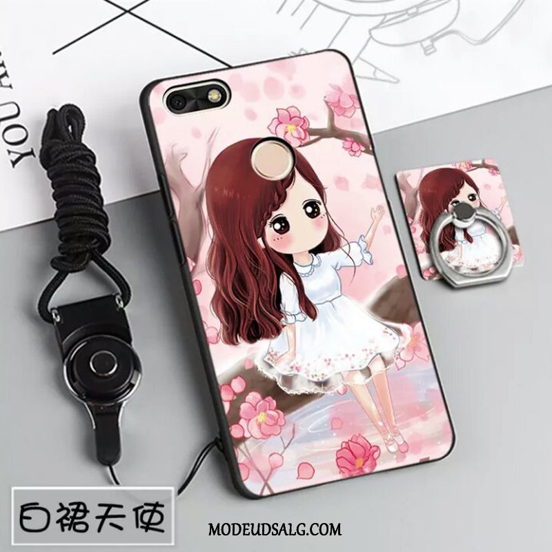 Huawei Y6 Pro 2017 Etui / Cover Af Personlighed Sort Cartoon Support Blå