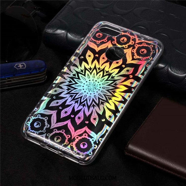 Huawei Y6 Pro 2017 Etui / Cover Anti-fald Farvet Alt Inklusive Hvid