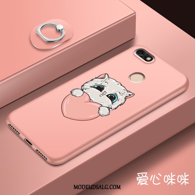 Huawei Y6 Pro 2017 Etui / Cover Blå Cartoon Support Farve Blød