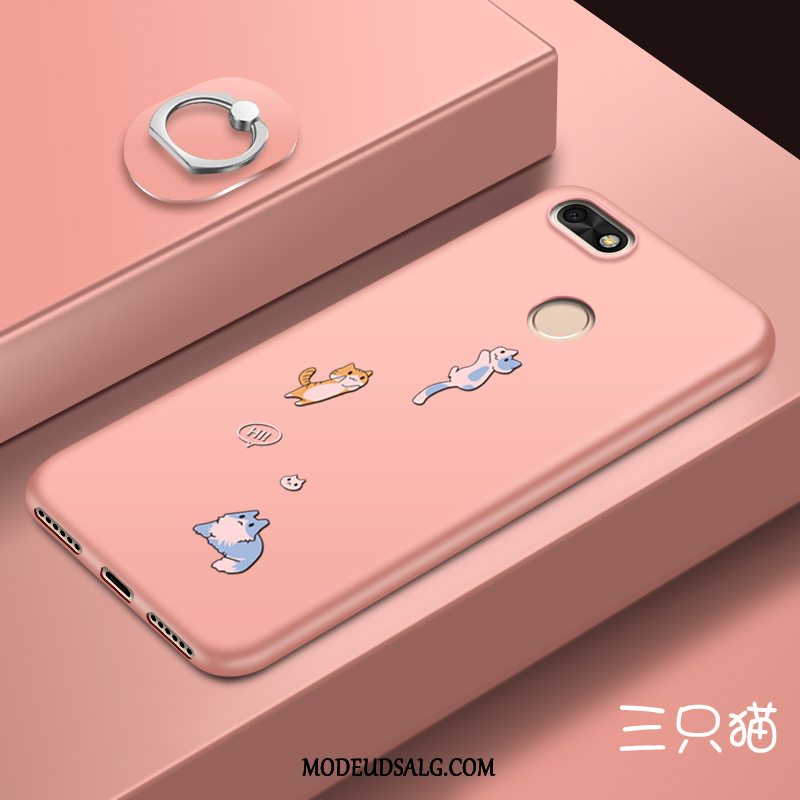 Huawei Y6 Pro 2017 Etui / Cover Blå Cartoon Support Farve Blød