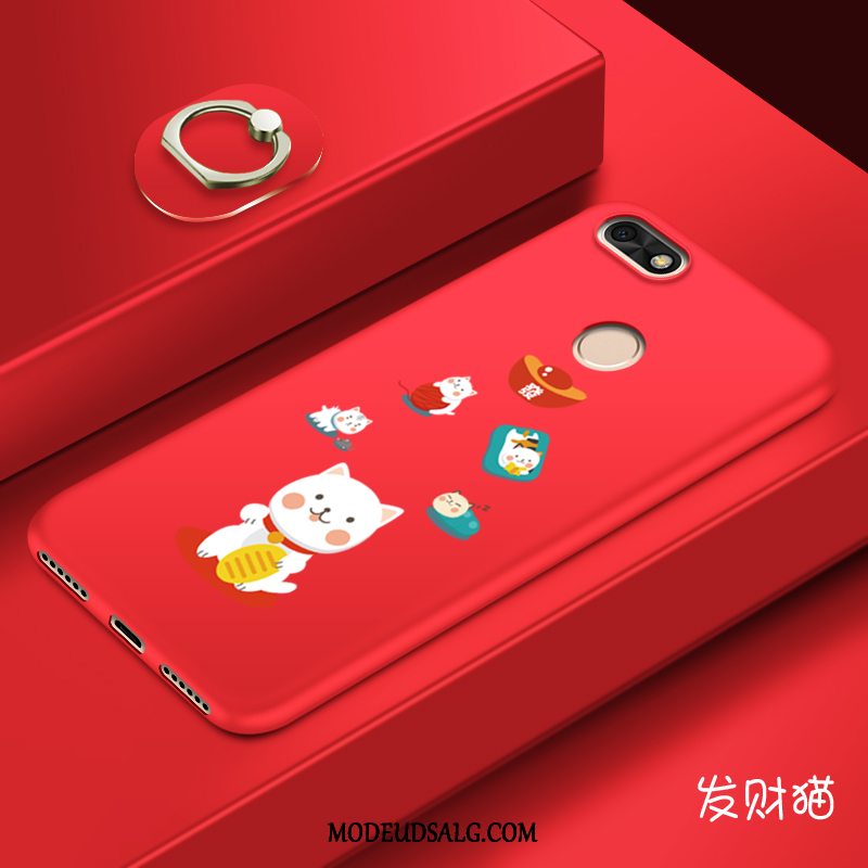 Huawei Y6 Pro 2017 Etui / Cover Blå Cartoon Support Farve Blød