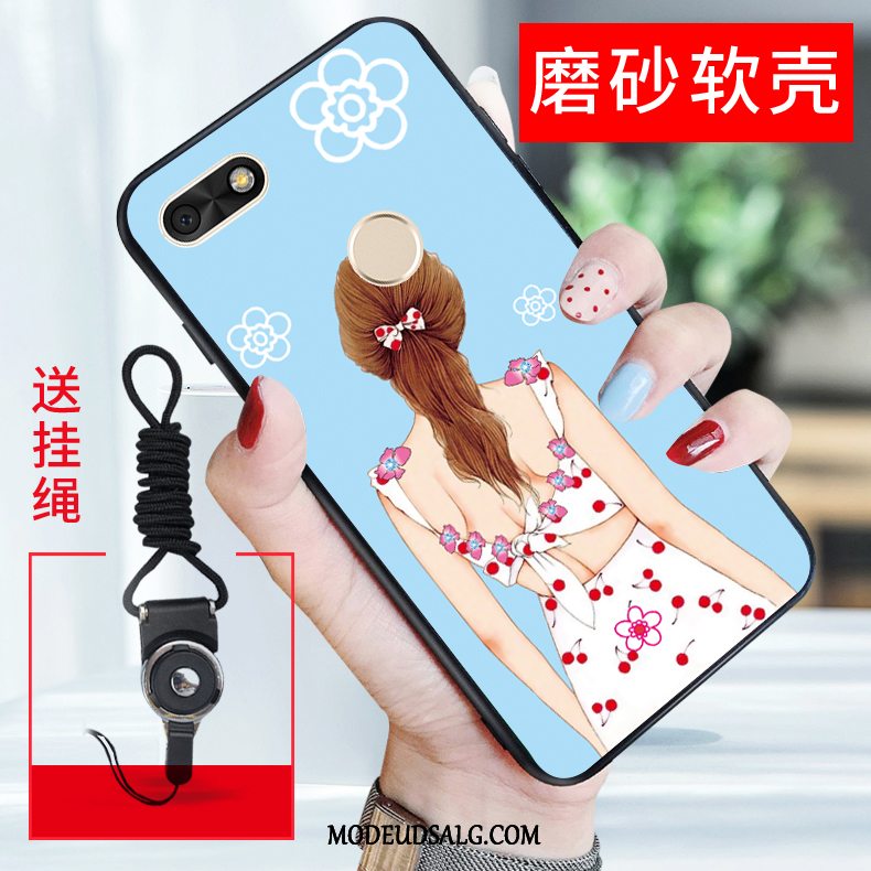 Huawei Y6 Pro 2017 Etui Lyserød Cartoon Silikone Cover Beskyttelse