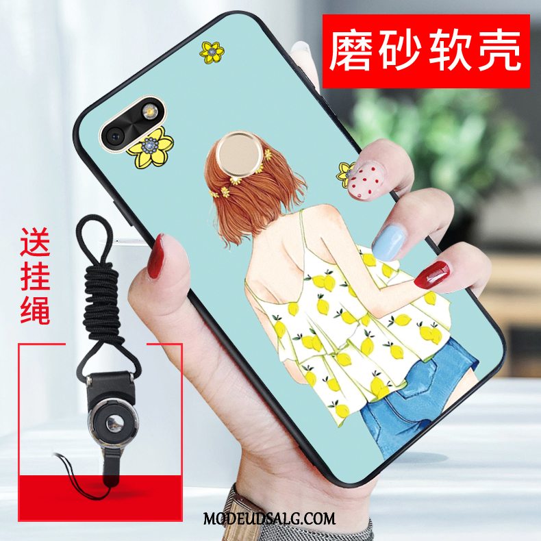 Huawei Y6 Pro 2017 Etui Lyserød Cartoon Silikone Cover Beskyttelse