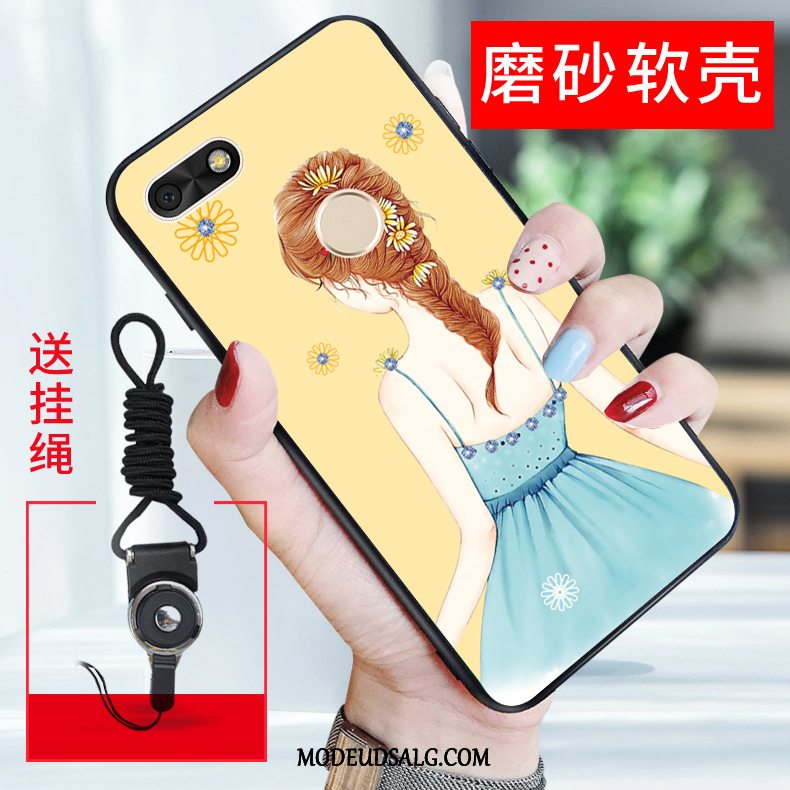 Huawei Y6 Pro 2017 Etui Lyserød Cartoon Silikone Cover Beskyttelse