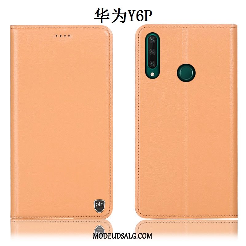 Huawei Y6p Etui / Cover Anti-fald Folio Beskyttelse Ægte Læder