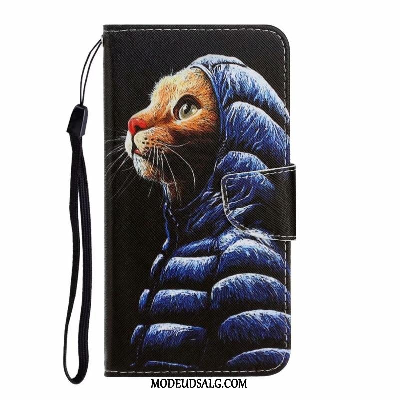 Huawei Y6s Etui Beskyttelse Blå Kat Cover Kort