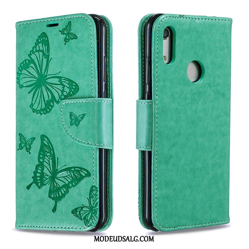 Huawei Y6s Etui Læder Ungdom Cover Rød Sommerfugle