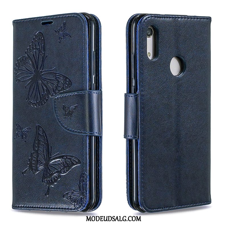 Huawei Y6s Etui Sommerfugle Folio Cover Relief Hængende Ornamenter