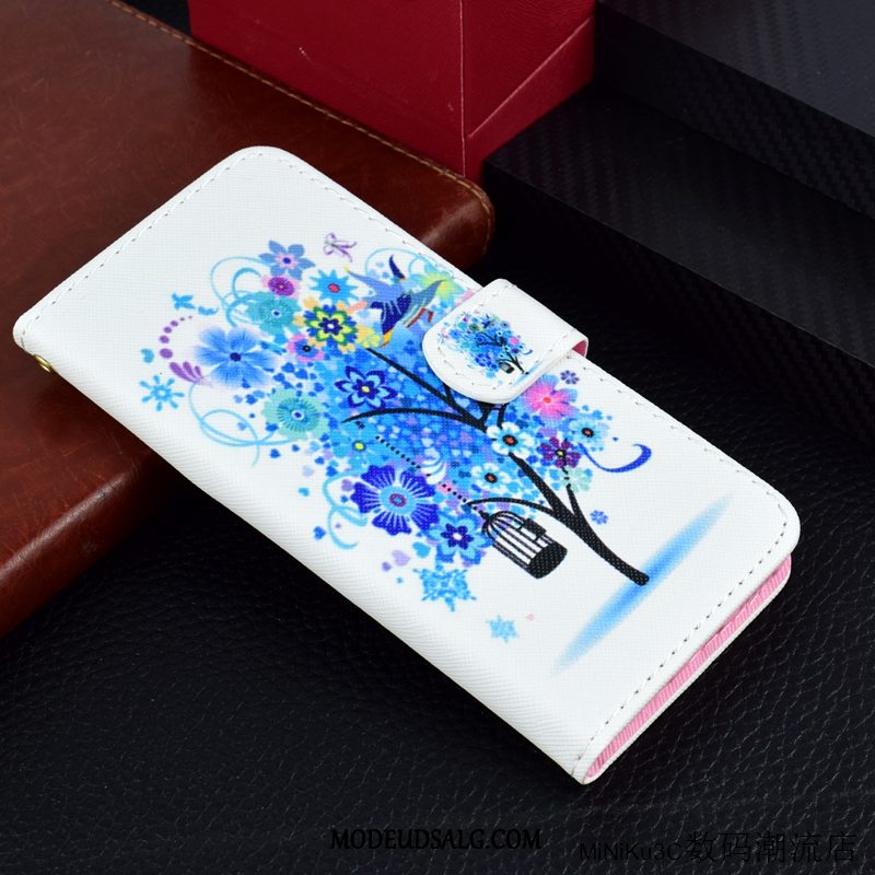 Huawei Y7 2018 Etui Beskyttelse Lædertaske Blå Cover Folio