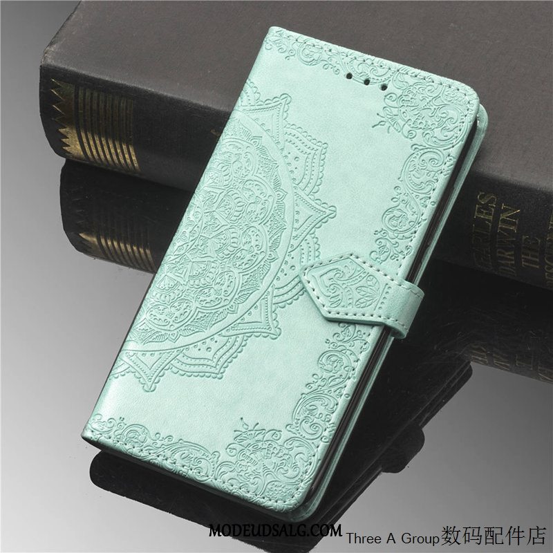 Huawei Y7 2018 Etui / Cover Beskyttelse Tegnebog Lædertaske Blå Clamshell