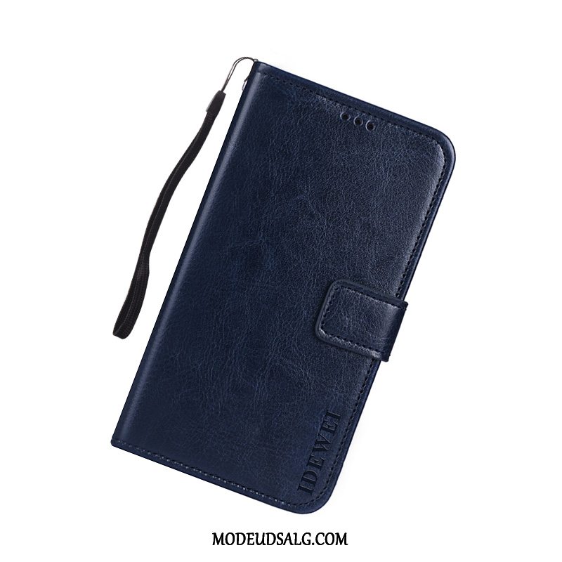 Huawei Y7 2018 Etui / Cover Mørkeblå Lædertaske Beskyttelse Folio