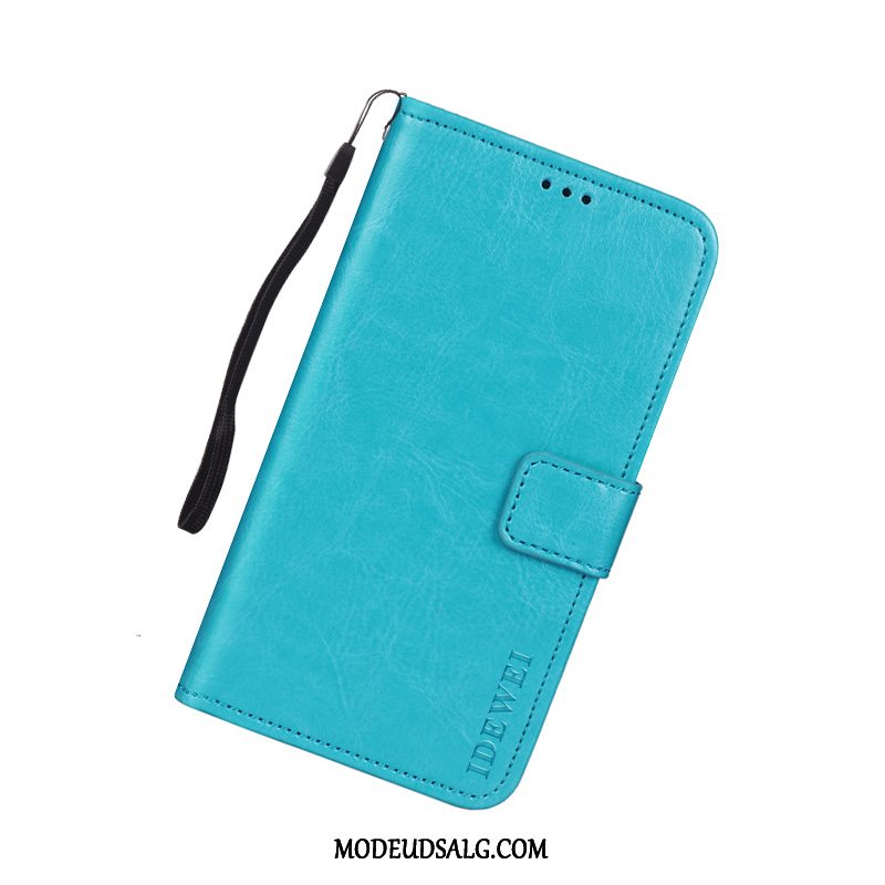 Huawei Y7 2018 Etui / Cover Mørkeblå Lædertaske Beskyttelse Folio