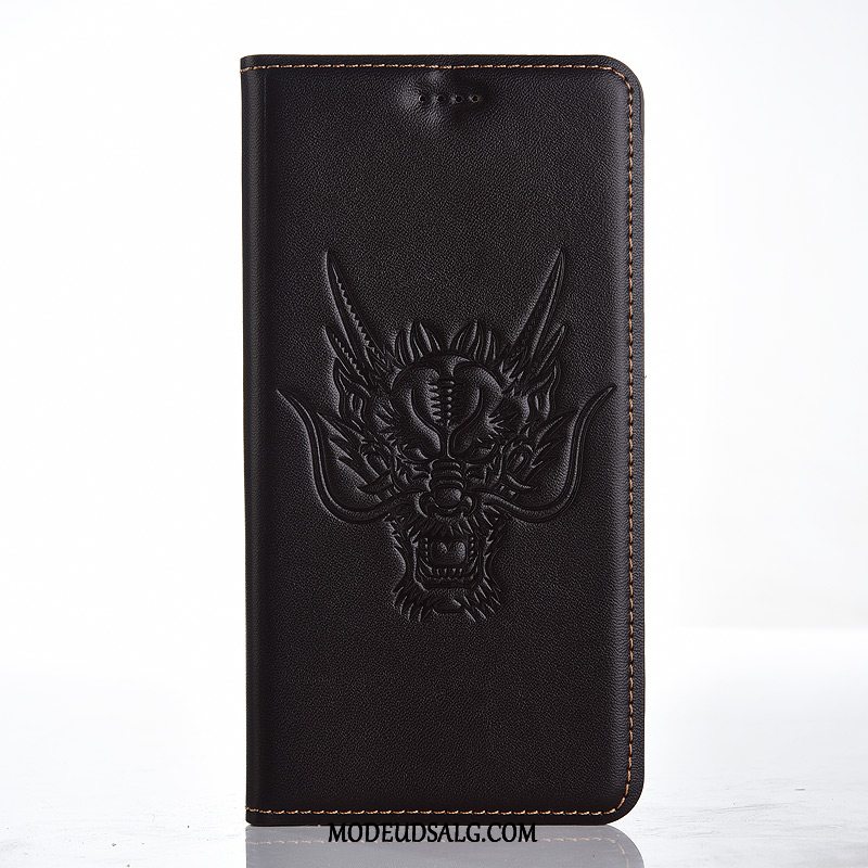 Huawei Y7 2018 Etui Dragon Alt Inklusive Gul Lædertaske Cover