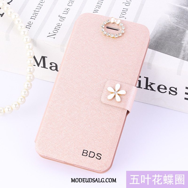 Huawei Y7 2018 Etui Lyserød Anti-fald Cover Folio Beskyttelse