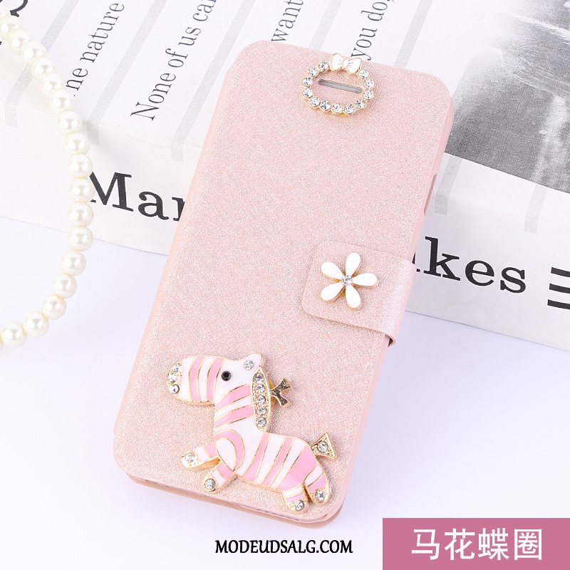 Huawei Y7 2018 Etui Lyserød Anti-fald Cover Folio Beskyttelse