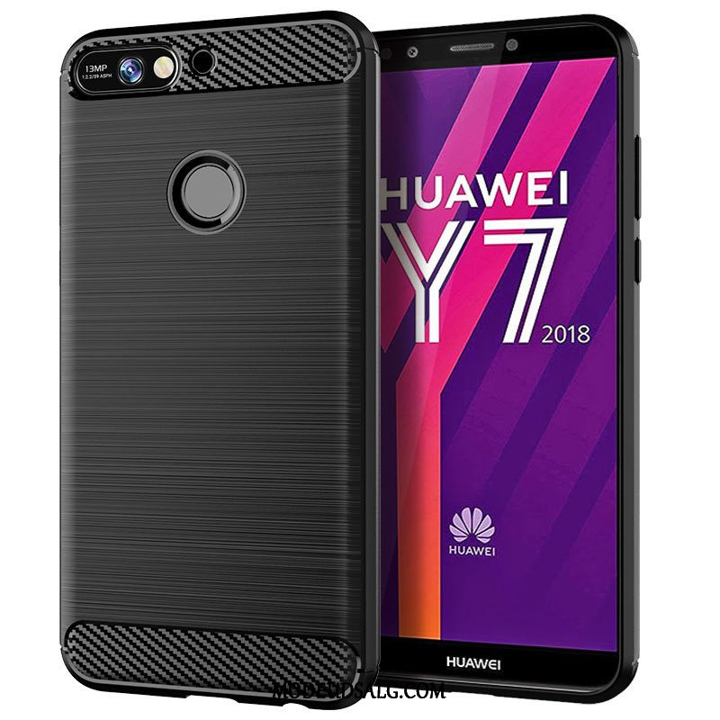 Huawei Y7 2018 Etui Rød Mønster Anti-fald Cover Beskyttelse